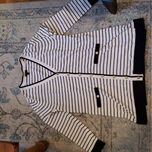 Talbots petite medium long striped cardigan